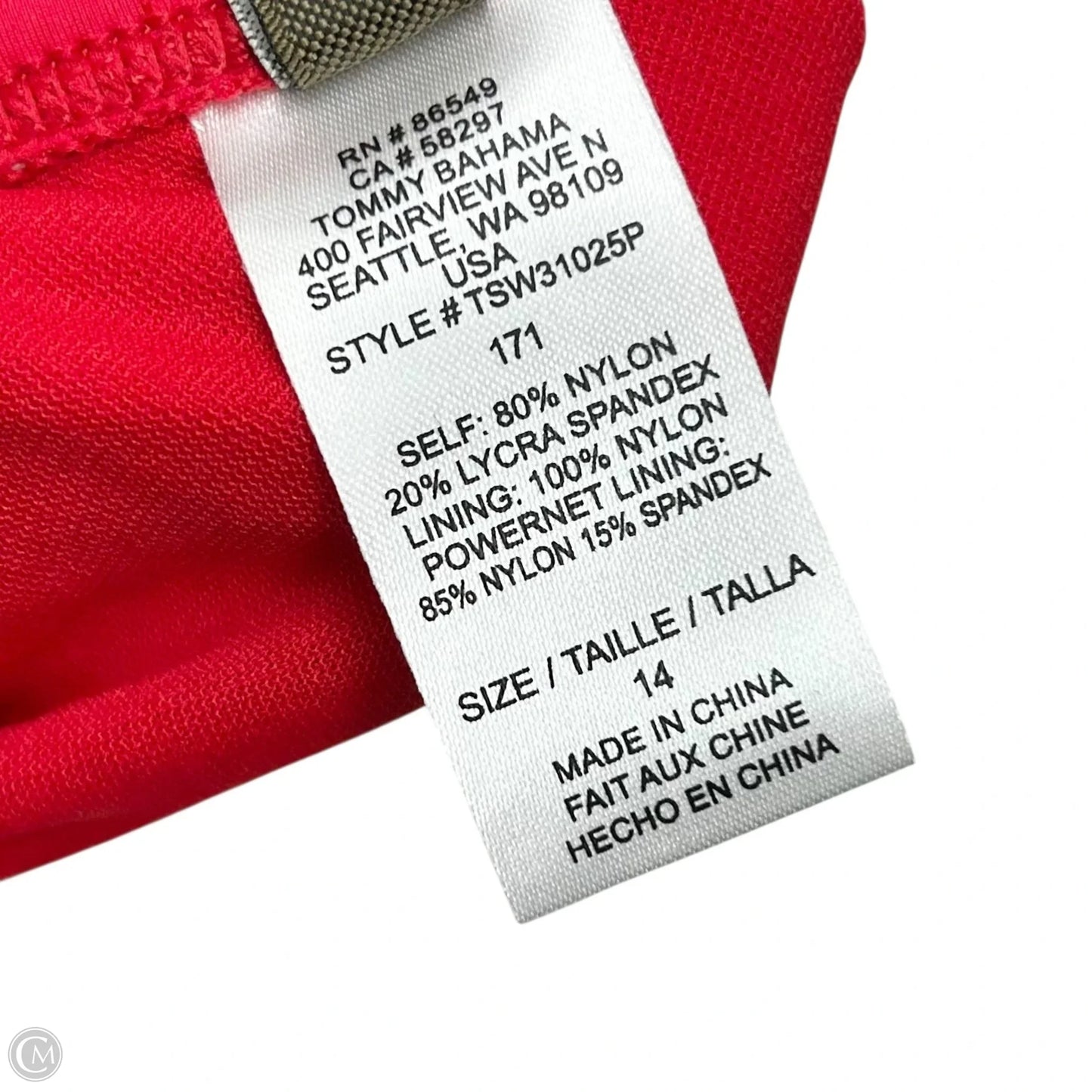 Swimsuit By Tommy Bahama In Red, Size: L