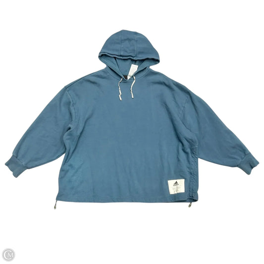 Athletic Sweatshirt Hoodie By Adidas In Blue, Size: L