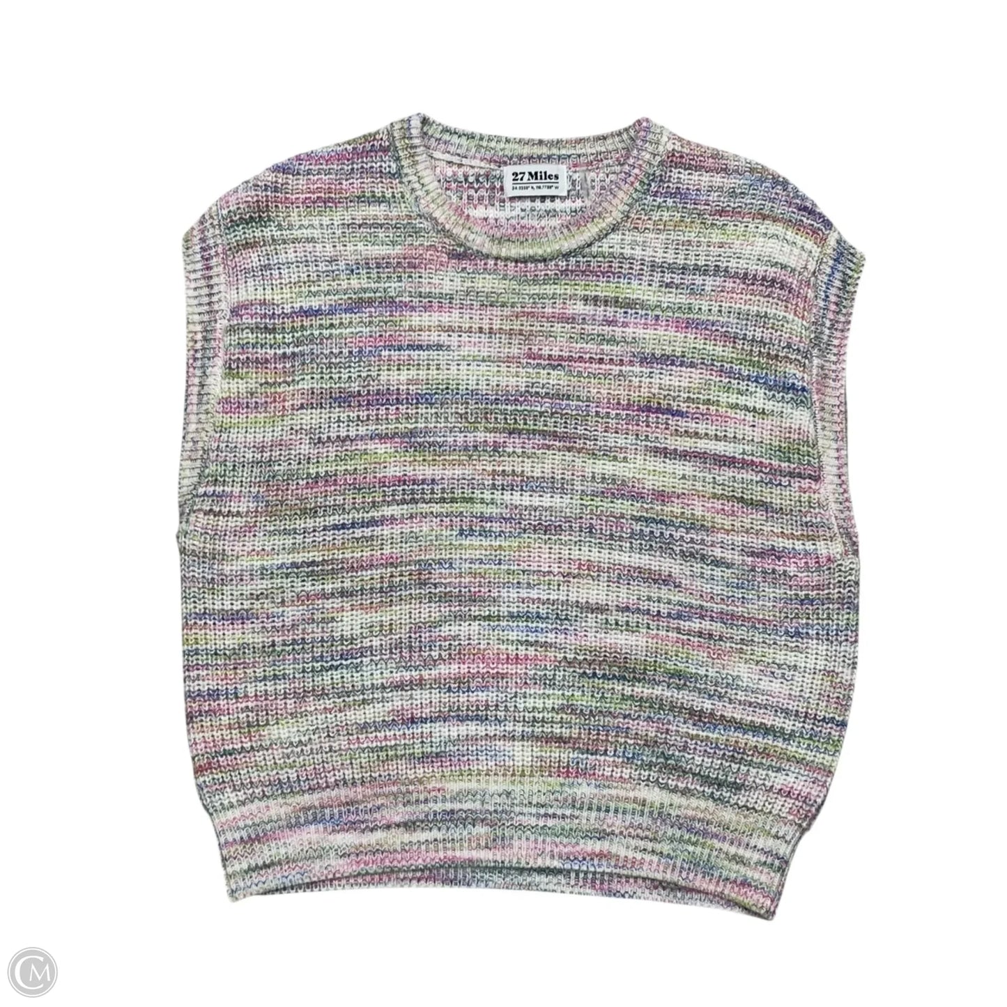 Sweater Short Sleeve By 27 Miles In Green & Pink, Size: Xs
