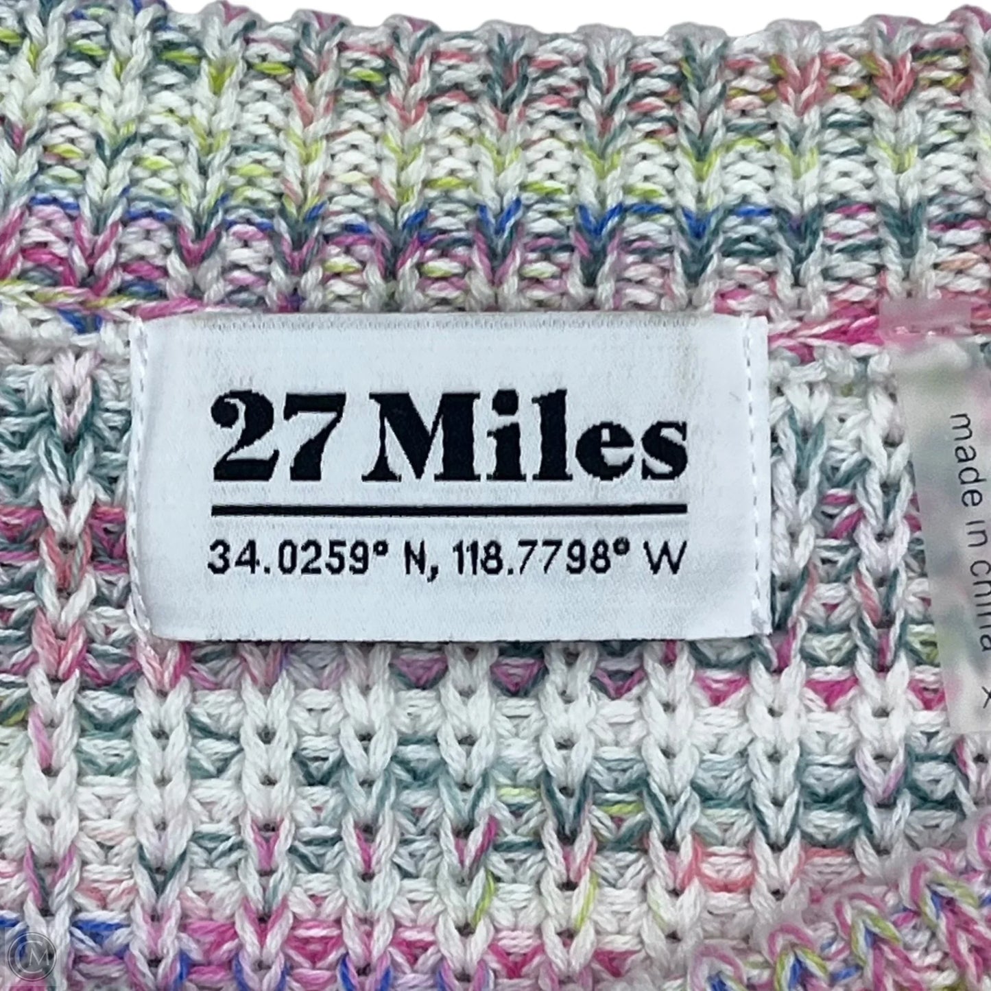 Sweater Short Sleeve By 27 Miles In Green & Pink, Size: Xs