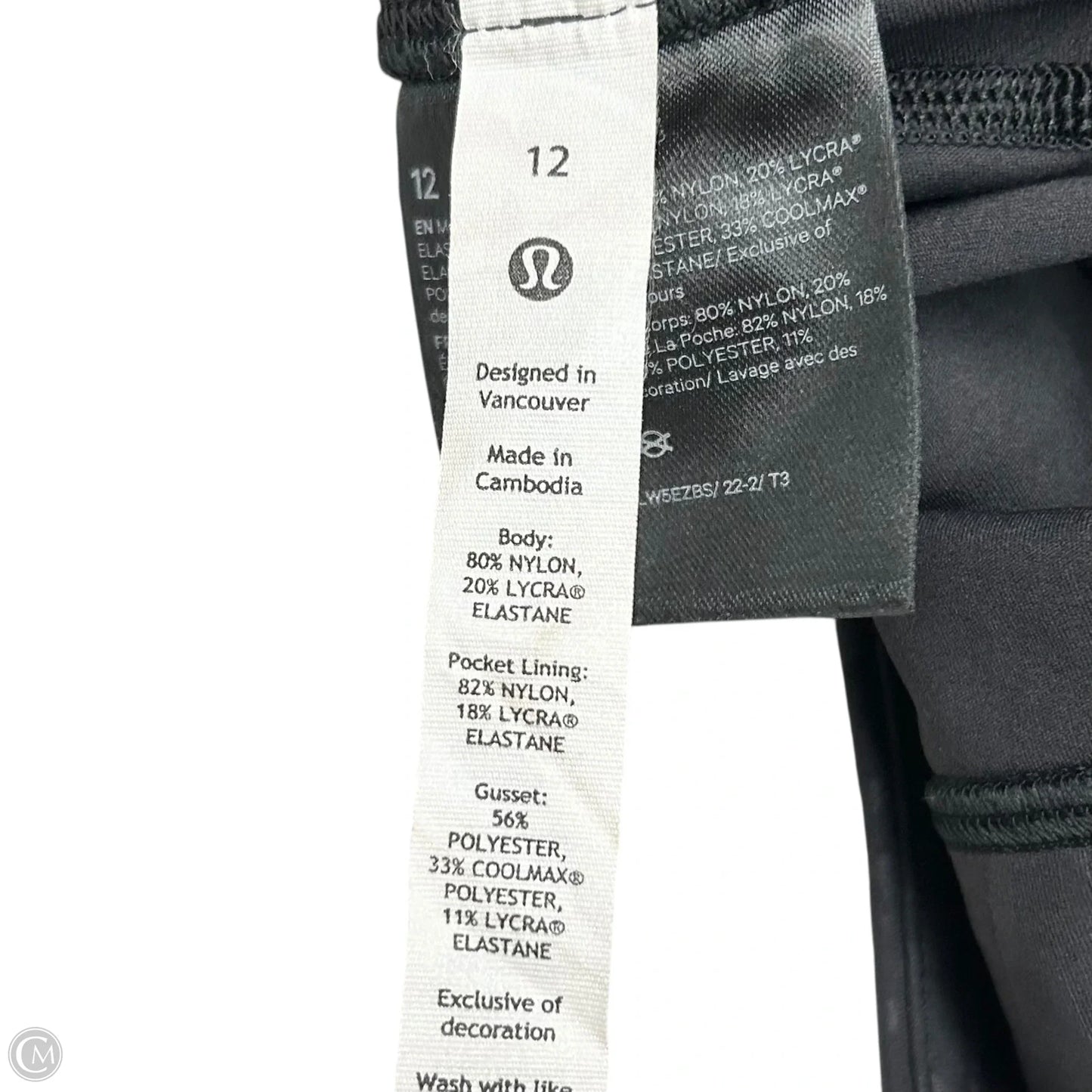 Athletic Pants By Lululemon In Black & Grey, Size: L