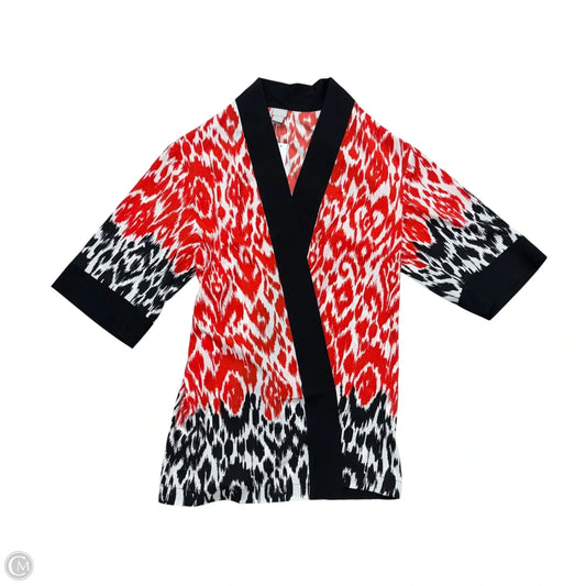 Cardigan By Chicos In Red & White, Size: S