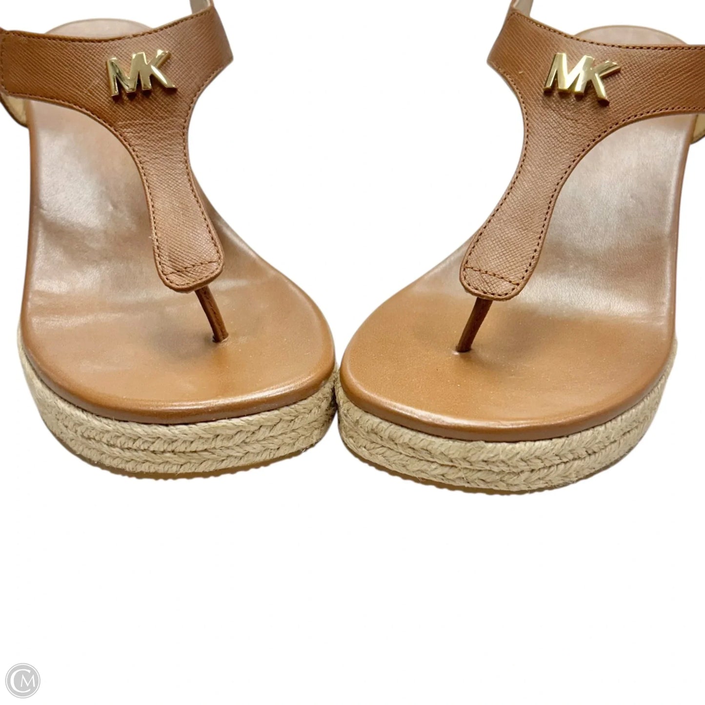 Sandals Heels Kitten By Michael By Michael Kors In Brown & Cream, Size: 6.5