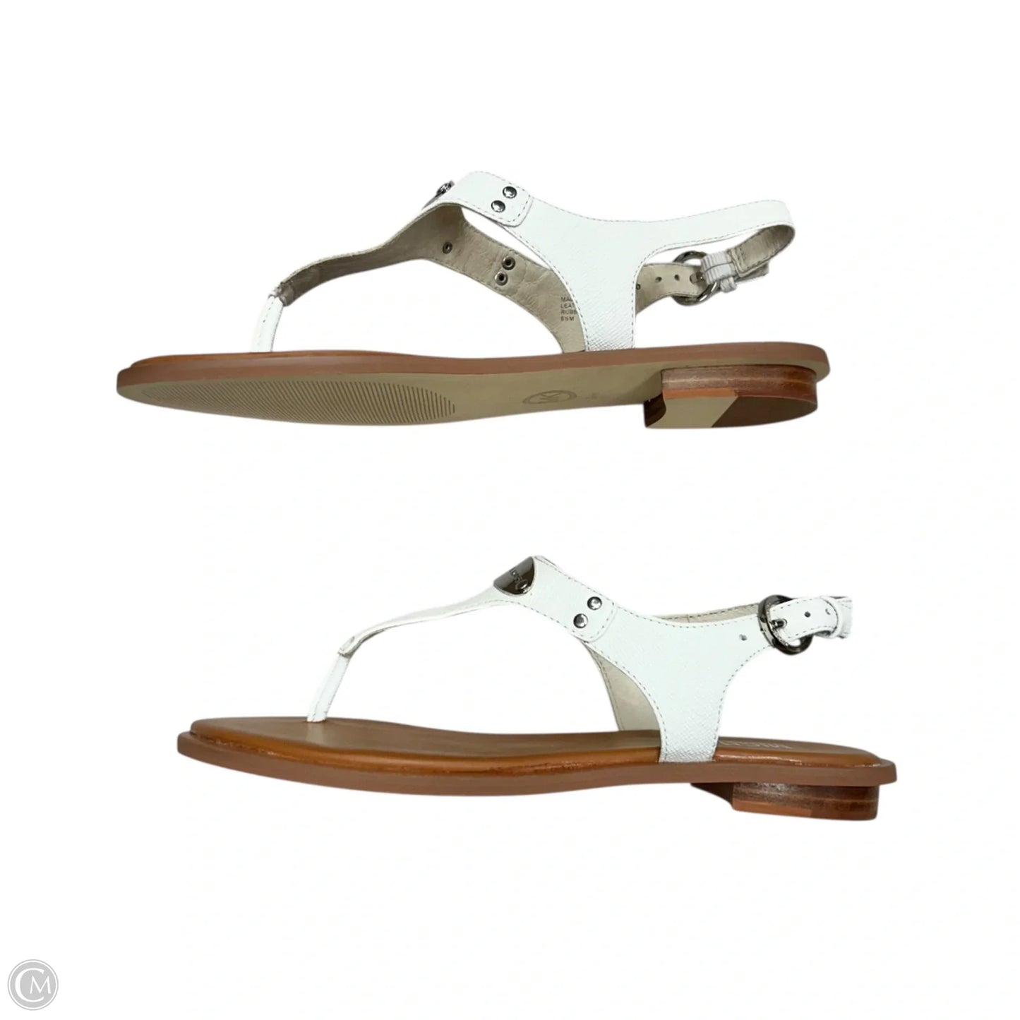 Sandals Flats By Michael By Michael Kors In Brown & White, Size: 6.5
