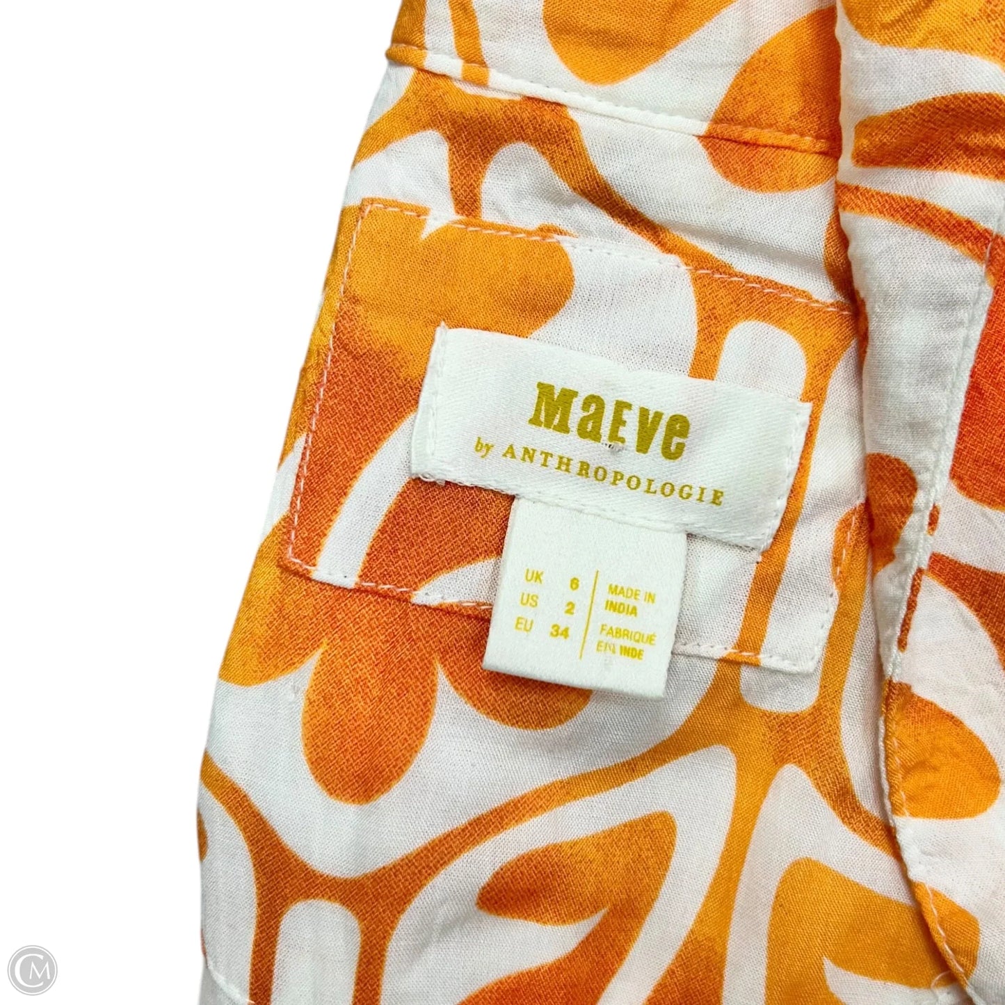 Dress Casual Maxi By Maeve In Orange & White, Size: Xs