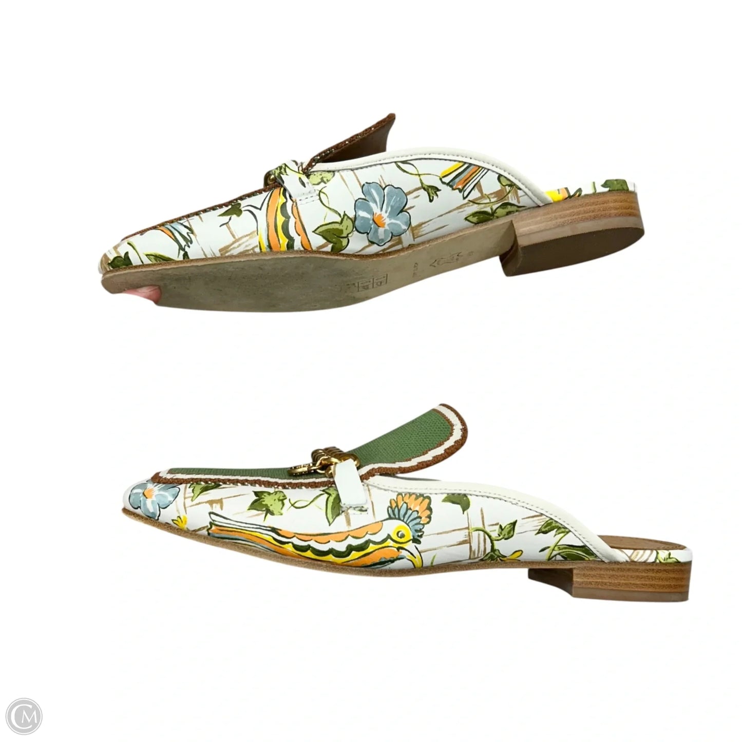 Shoes Designer By Tory Burch In Green & White, Size: 8