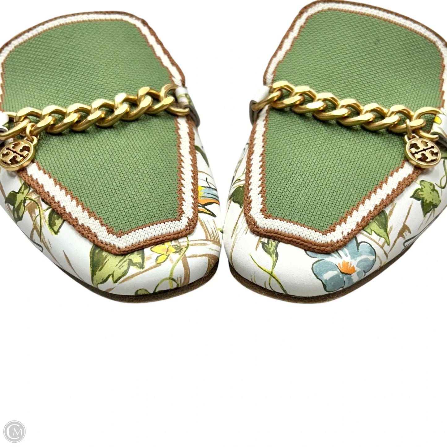 Shoes Designer By Tory Burch In Green & White, Size: 8