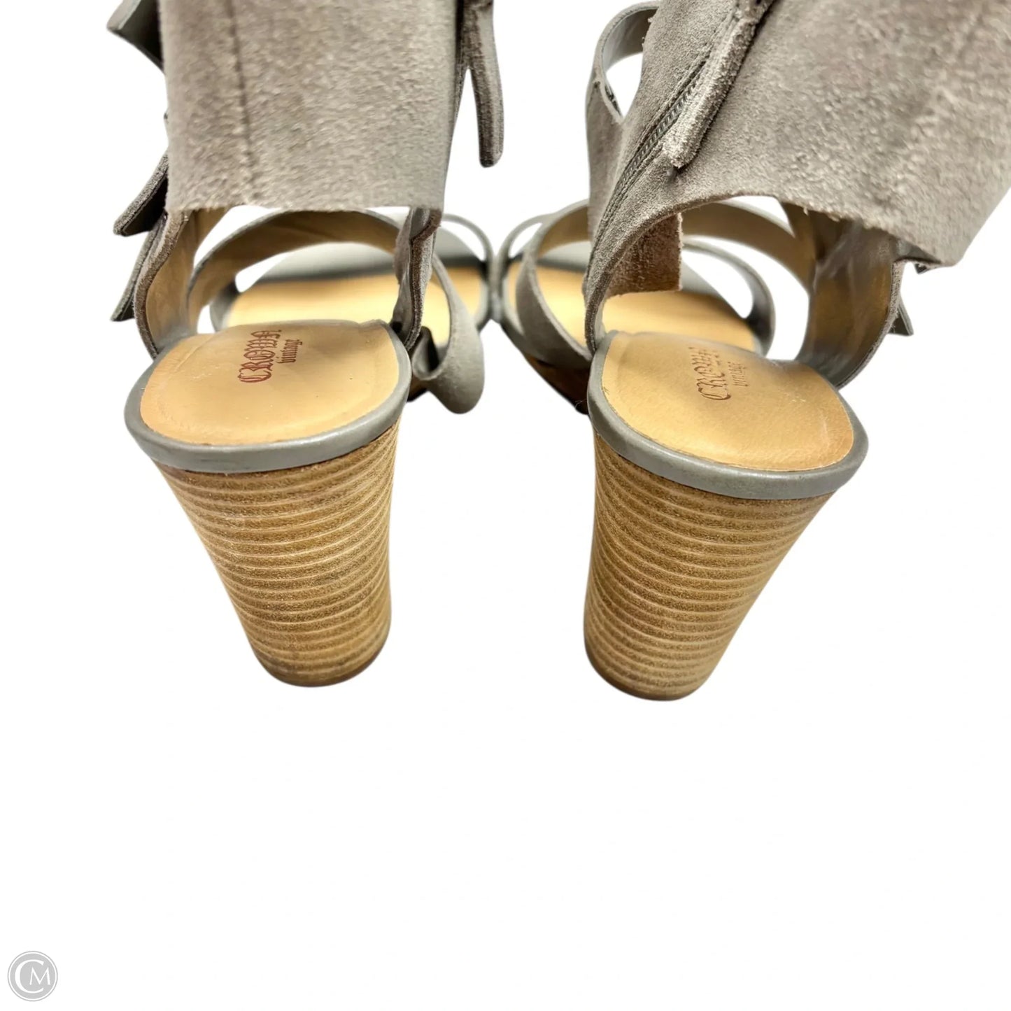 Sandals Heels Wedge By Crown Vintage In Grey, Size: 9