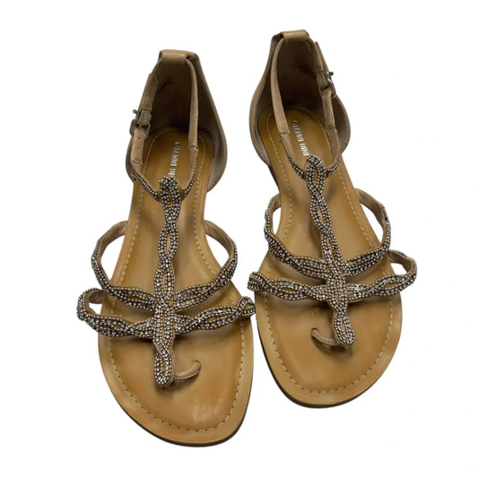 Sandals Flats By Gianni Bini In Tan, Size: 12