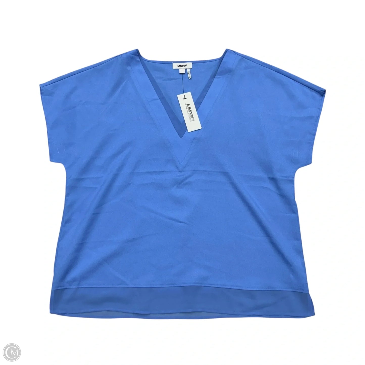 Top Short Sleeve By Dkny In Blue, Size: L
