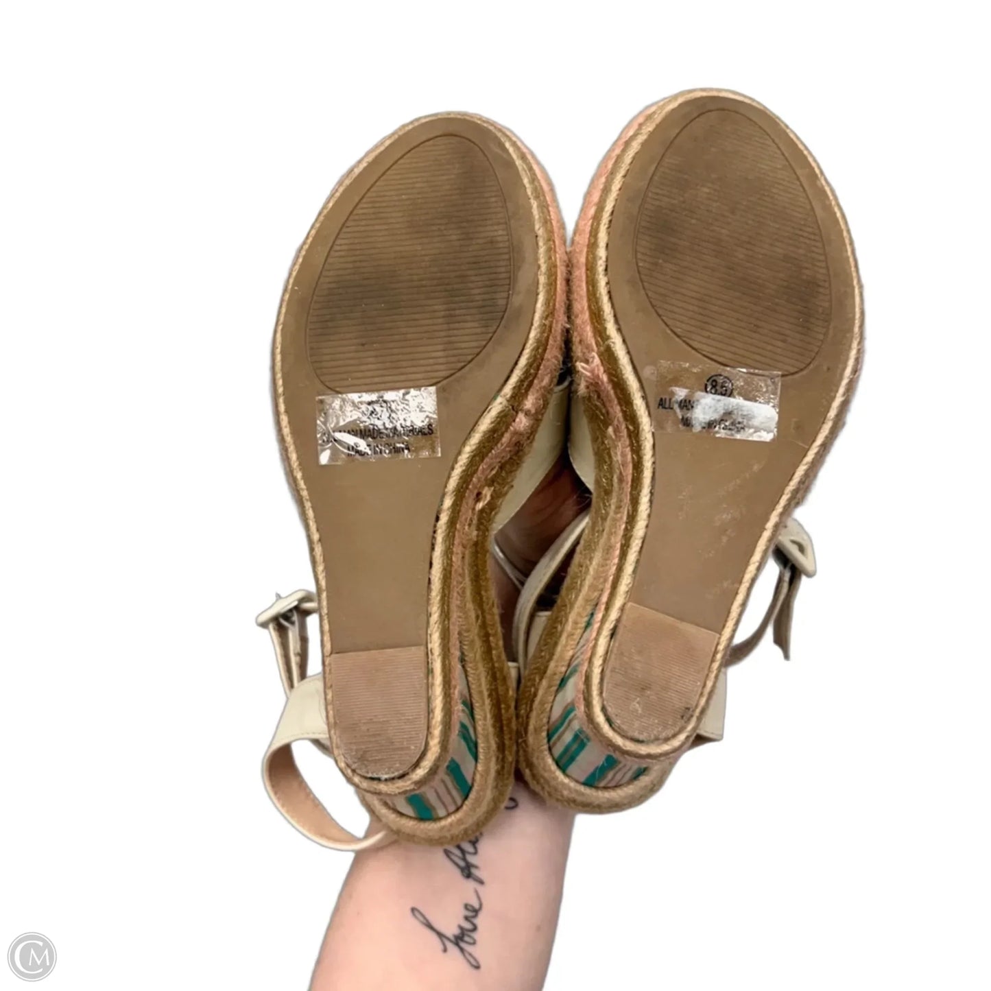 Sandals Heels Wedge By Venus In Tan, Size: 8.5