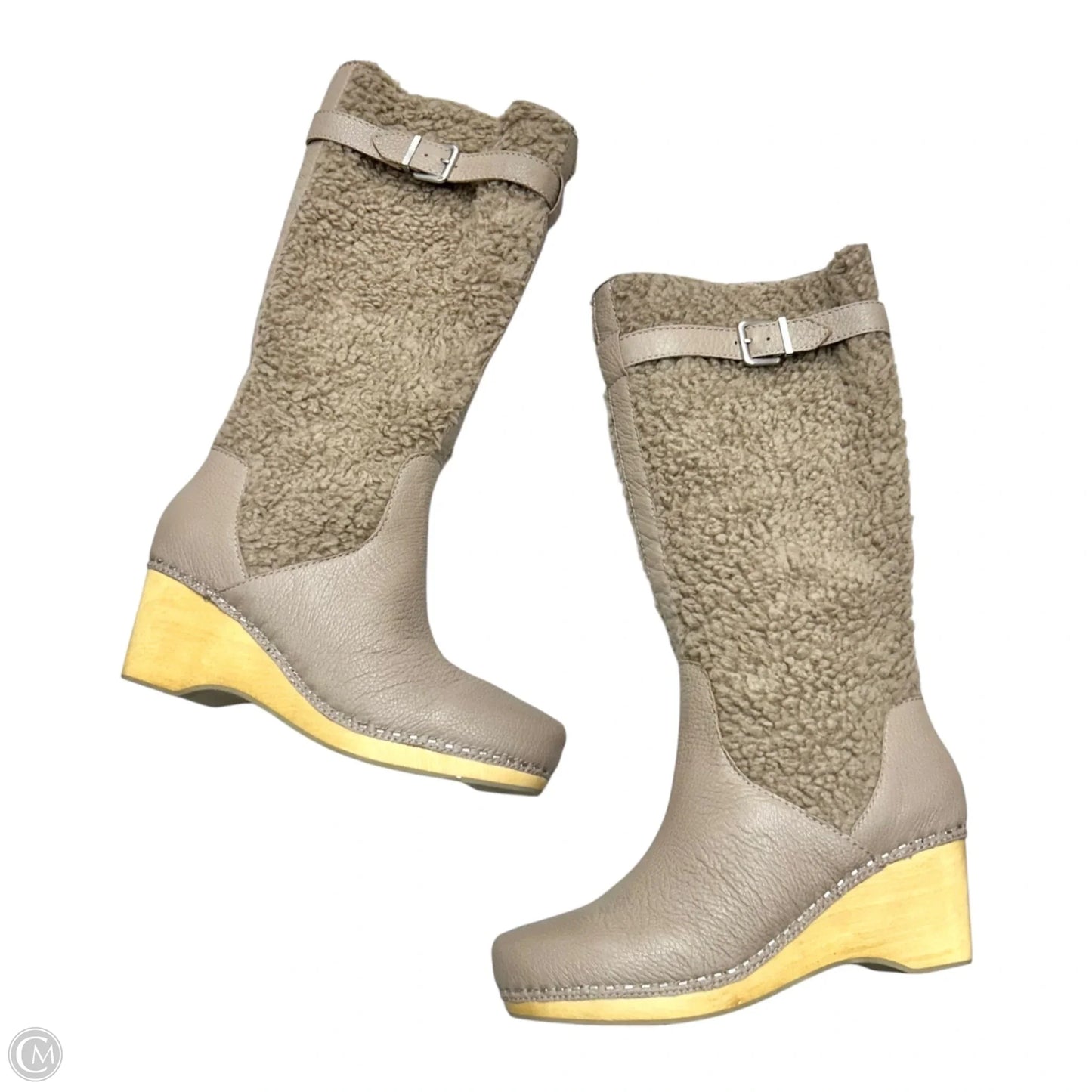 Boots Knee Heels By Kelsi Dagger In Taupe, Size: 9