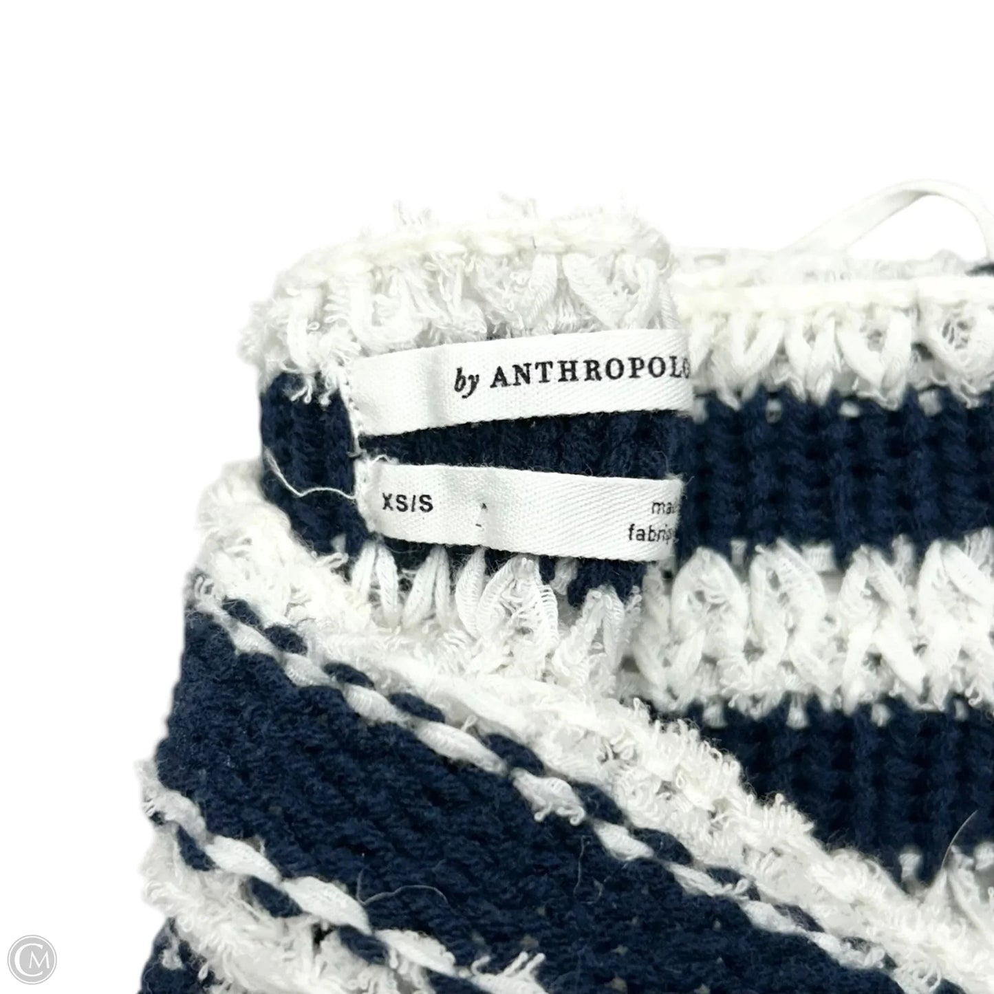 Sweater Short Sleeve By Anthropologie In Blue & White, Size: Xs/s