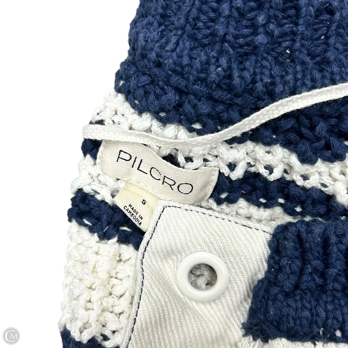 Sweater By Pilcro In Blue & White, Size: S