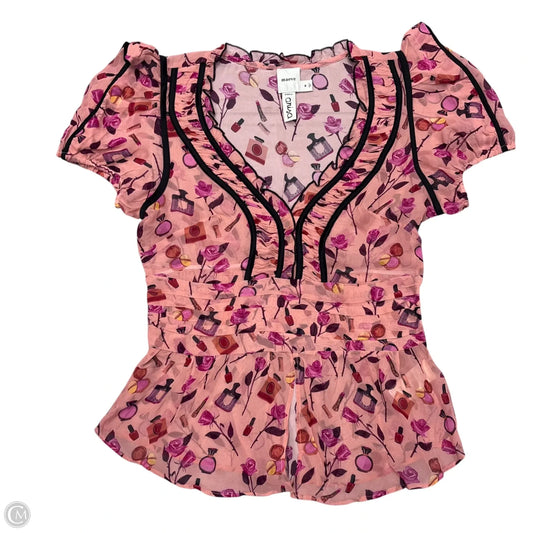 Blouse Short Sleeve By Maeve In Pink, Size: M