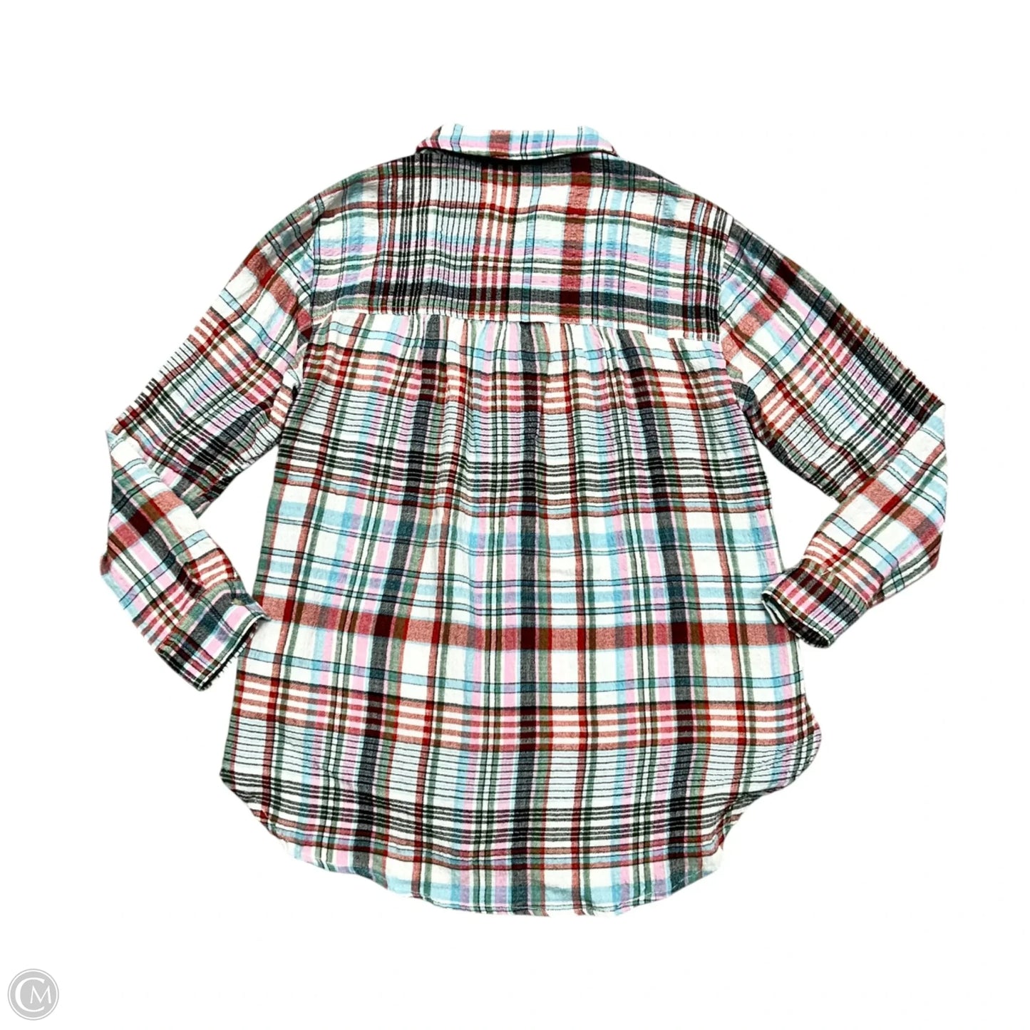 Blouse Long Sleeve By Pilcro In Plaid Pattern, Size: Xs