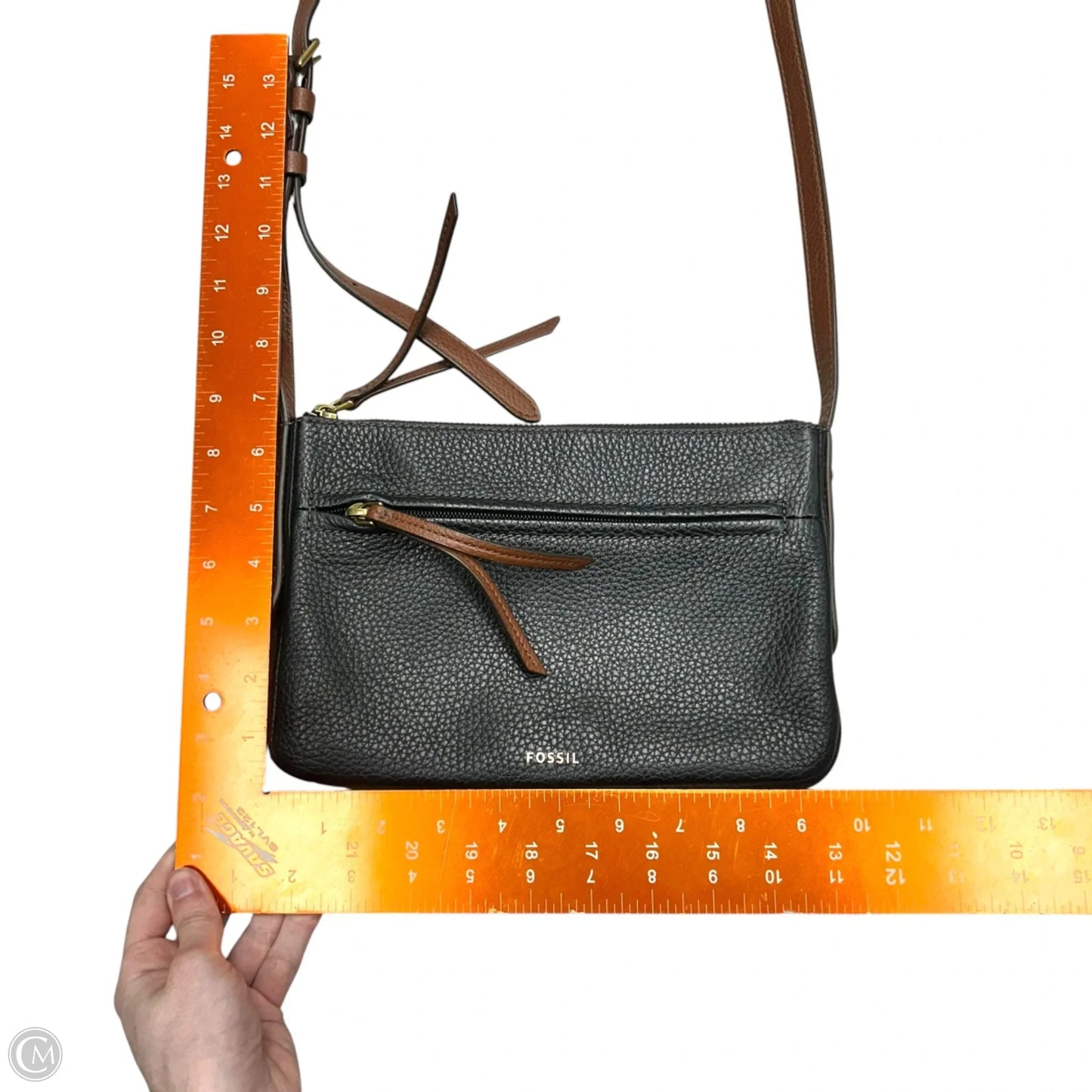 Crossbody Leather By Fossil, Size: Small