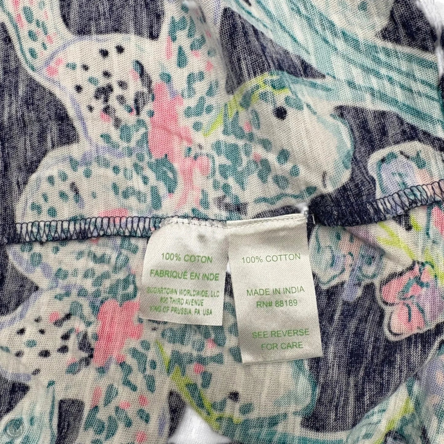 Top Sleeveless Designer By Lilly Pulitzer In Blue & Pink, Size: M