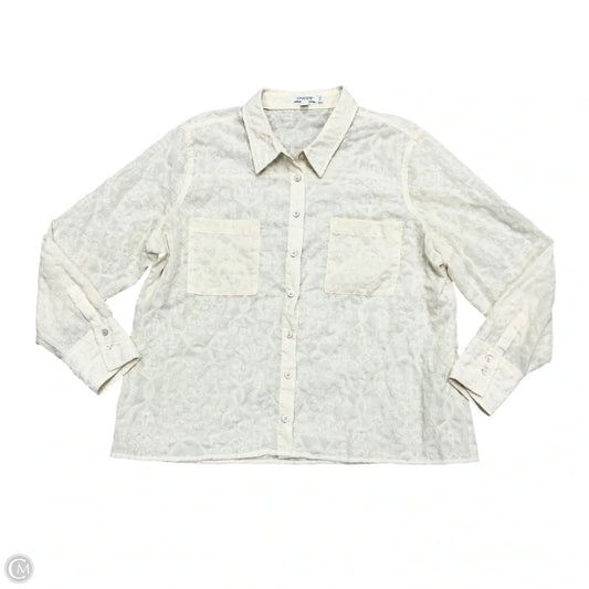 Blouse Long Sleeve By Chicos In Cream, Size: L