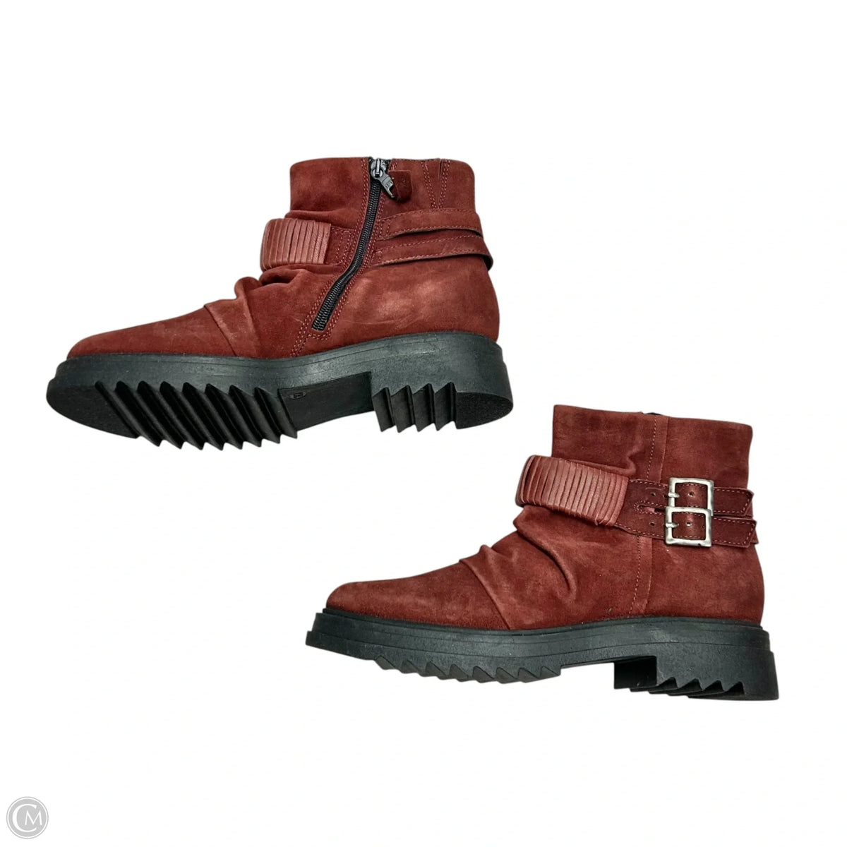 Boots Ankle Flats By Miz Mooz In Maroon, Size: 8.5
