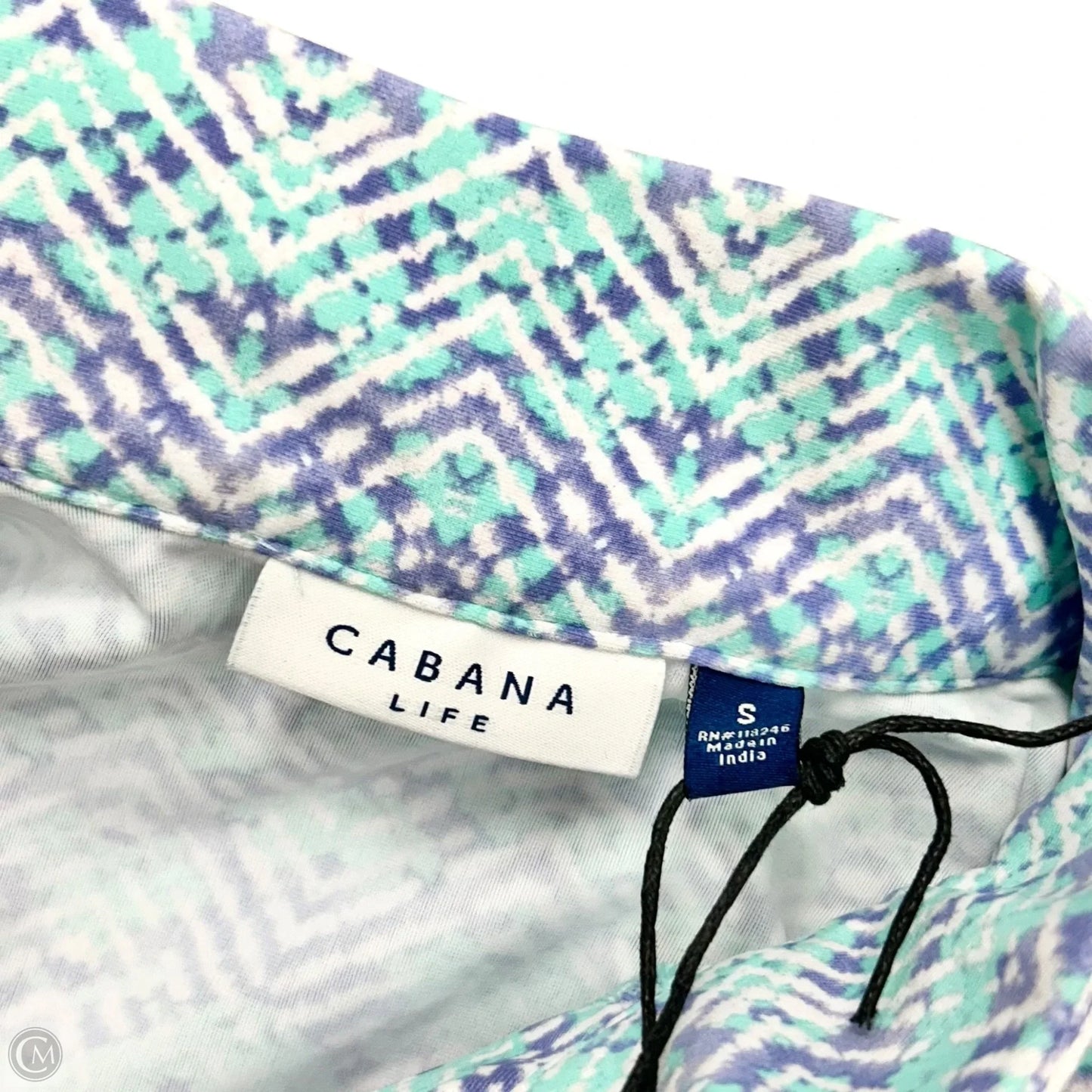 Dress Casual Short By Cabana Life In Purple & White, Size: S