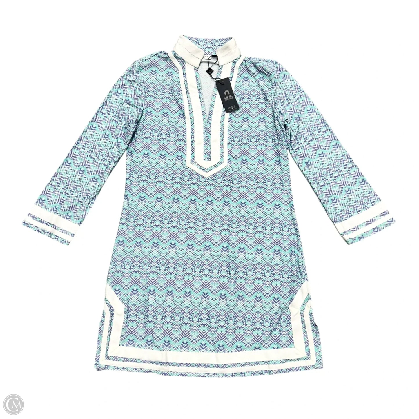 Dress Casual Short By Cabana Life In Purple & White, Size: S
