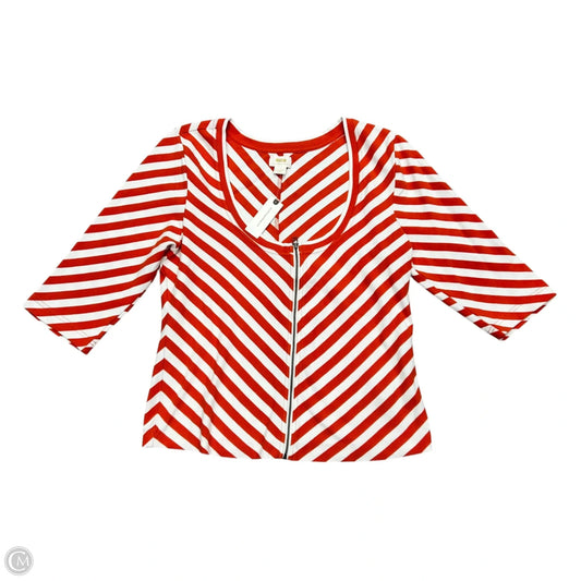 Top Short Sleeve By Maeve In Red & White, Size: Xl