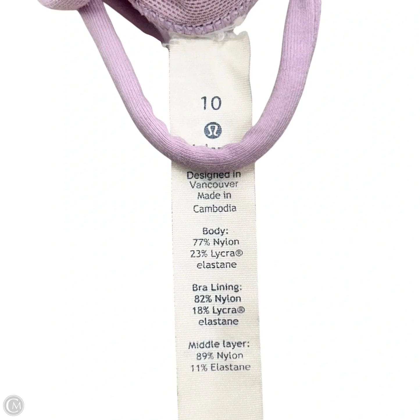 Athletic Bra By Lululemon In Purple, Size: M