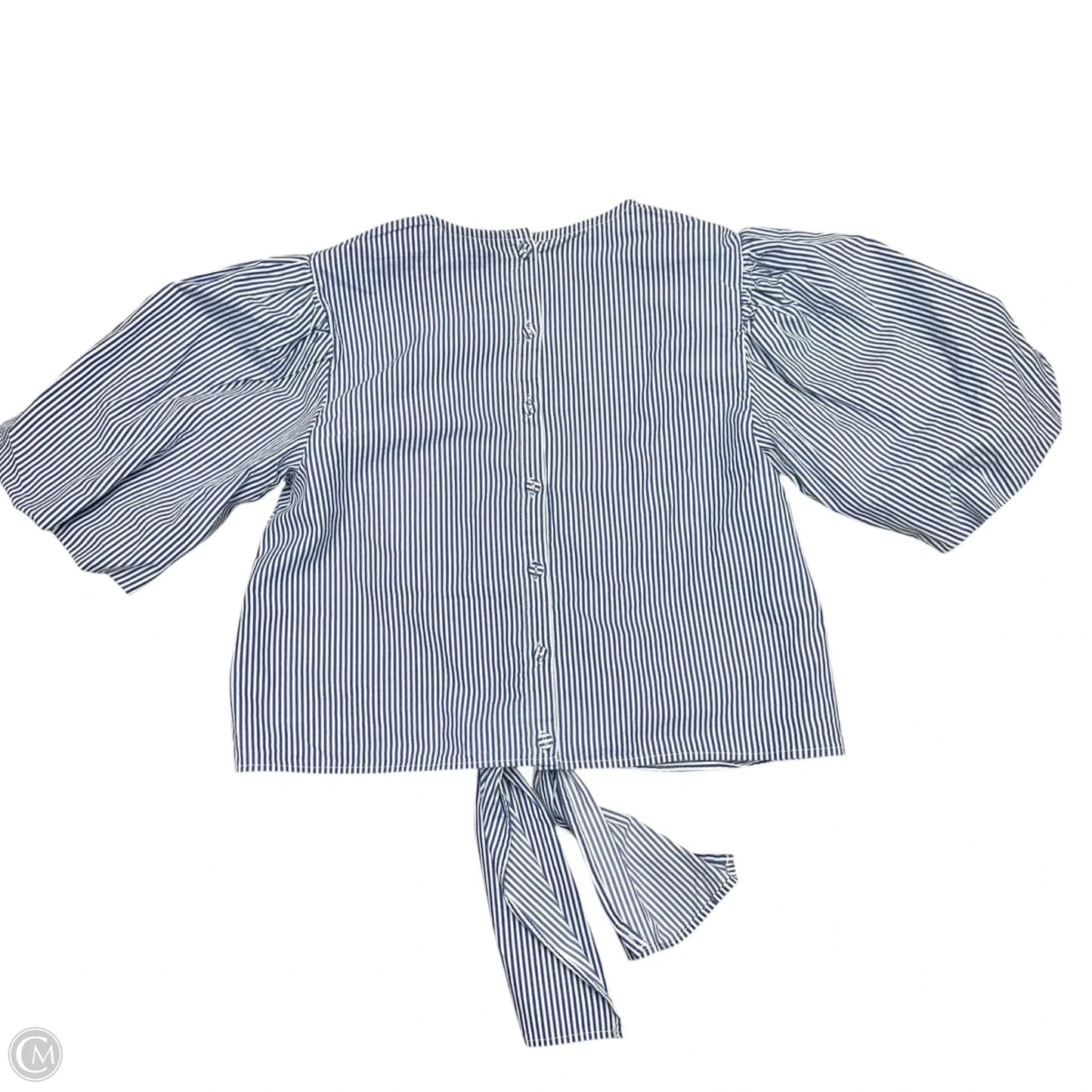 Top Short Sleeve By Maeve In Blue & White, Size: S