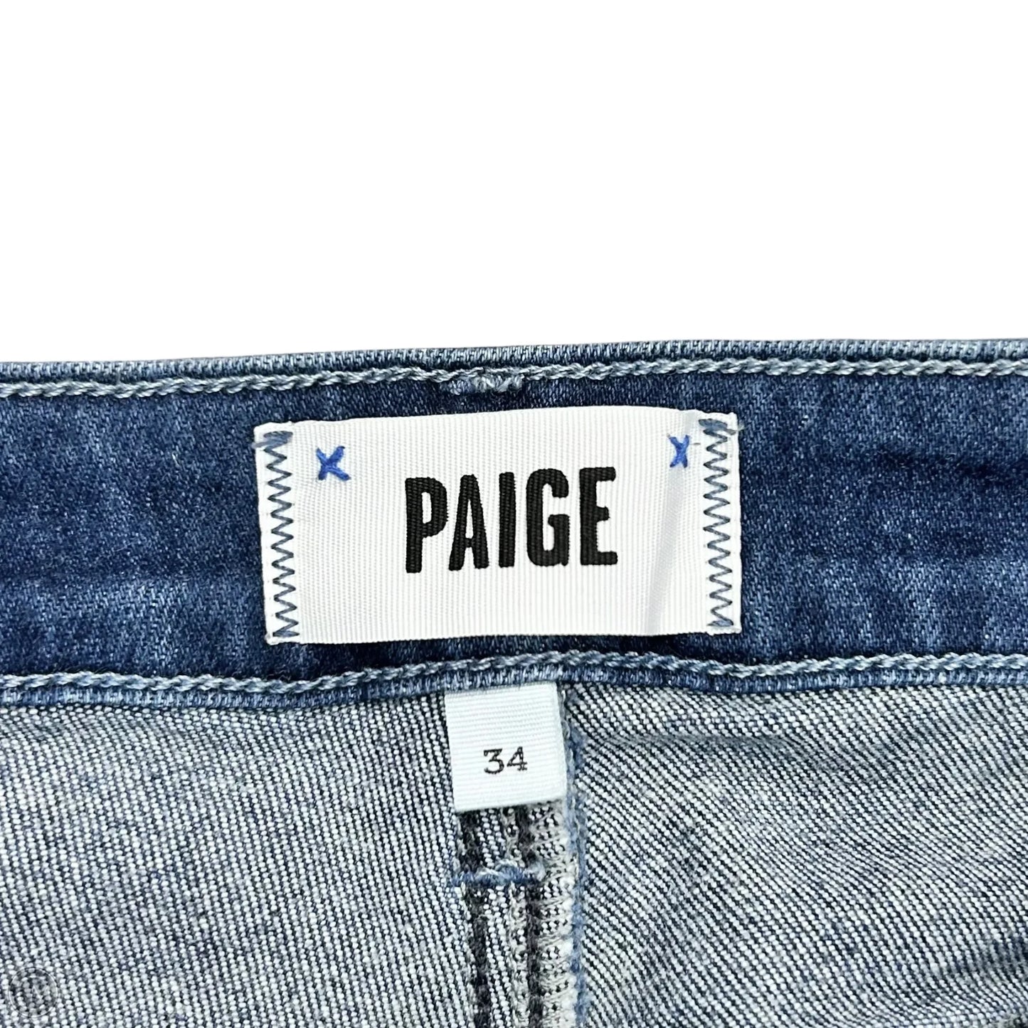 Jeans Straight By Paige In Blue Denim, Size: 18