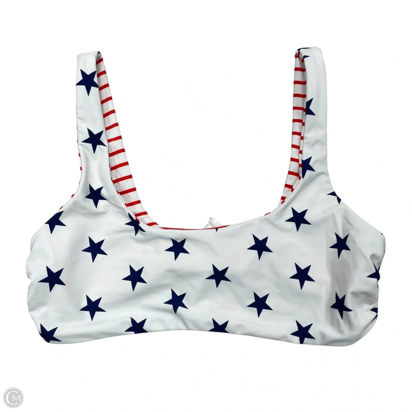 Swimsuit Top By Cupshe In Blue Red & White, Size: M