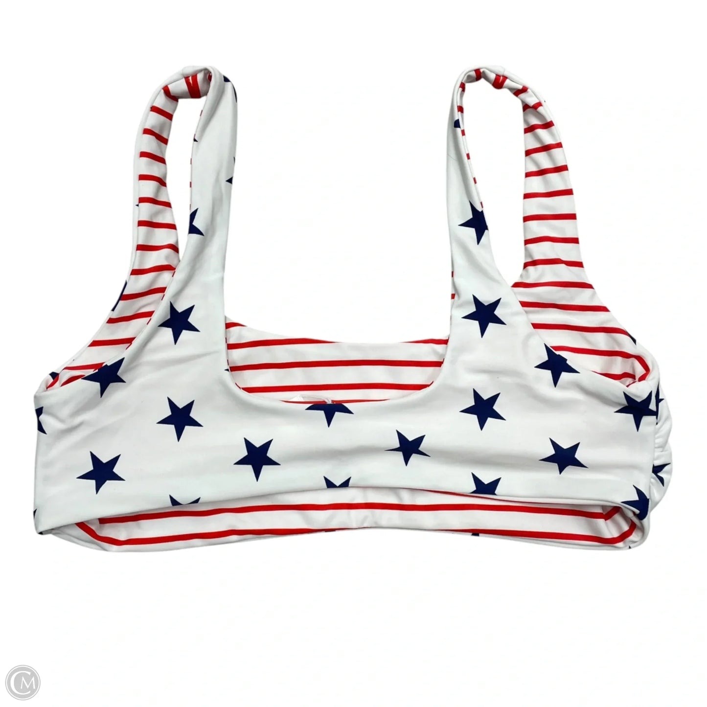 Swimsuit Top By Cupshe In Blue Red & White, Size: M