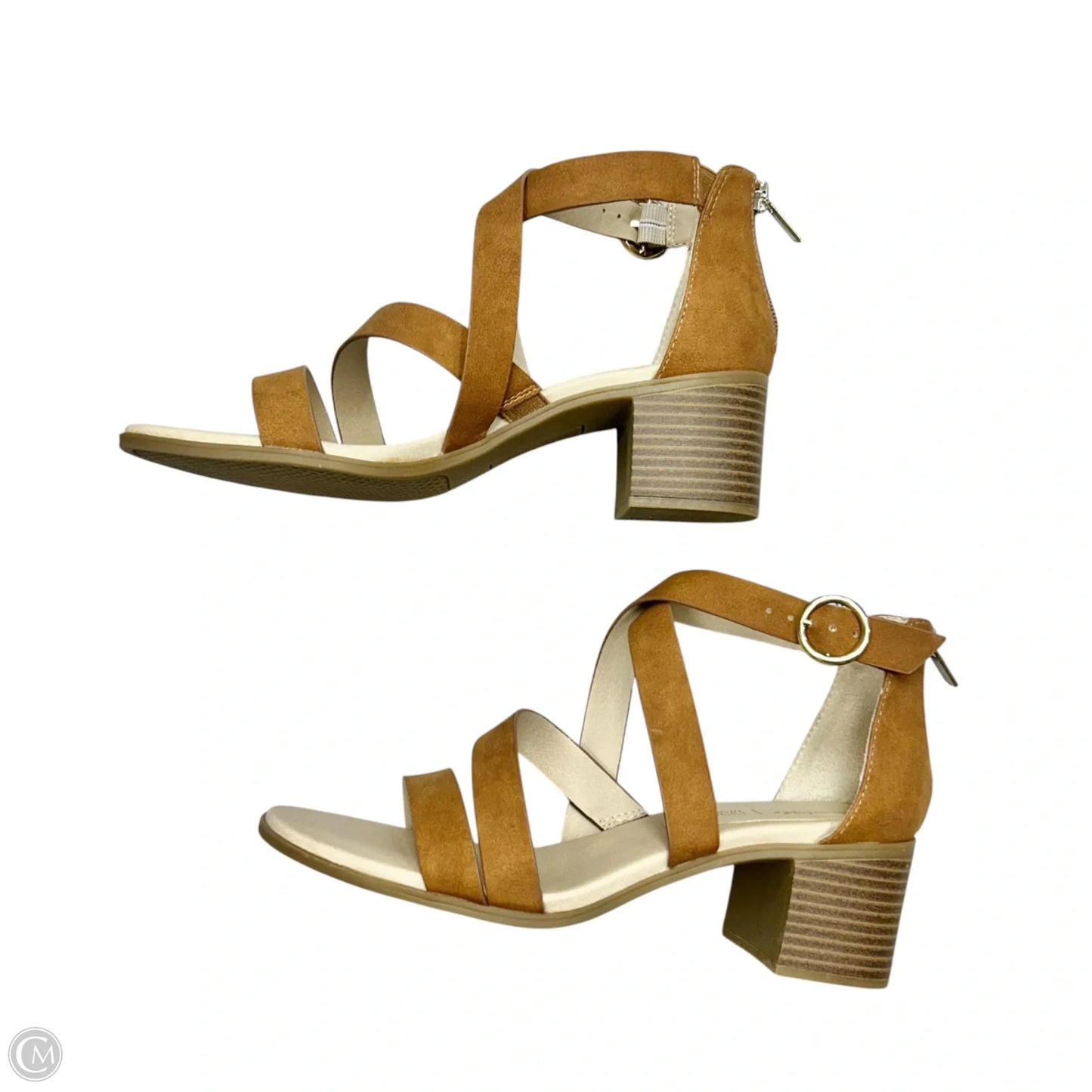 Sandals Heels Block By Life Stride In Brown, Size: 8