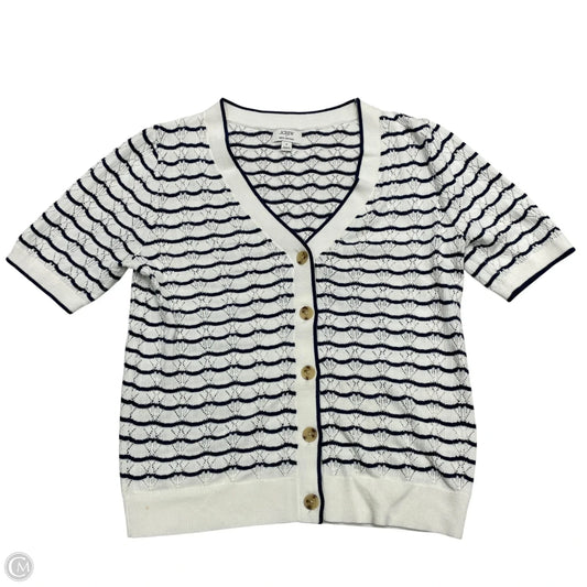 Cardigan By J. Crew In Blue & White, Size: S