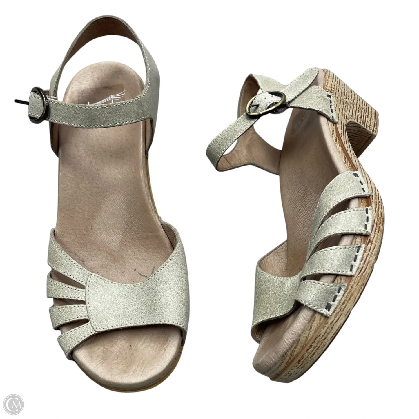Sandals Heels Block By Dansko In Taupe, Size: 9.5
