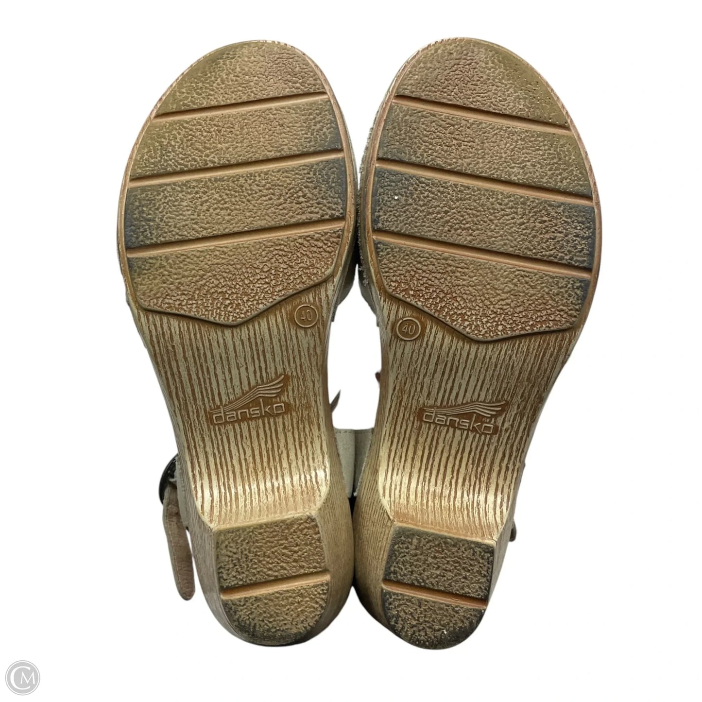 Sandals Heels Block By Dansko In Taupe, Size: 9.5