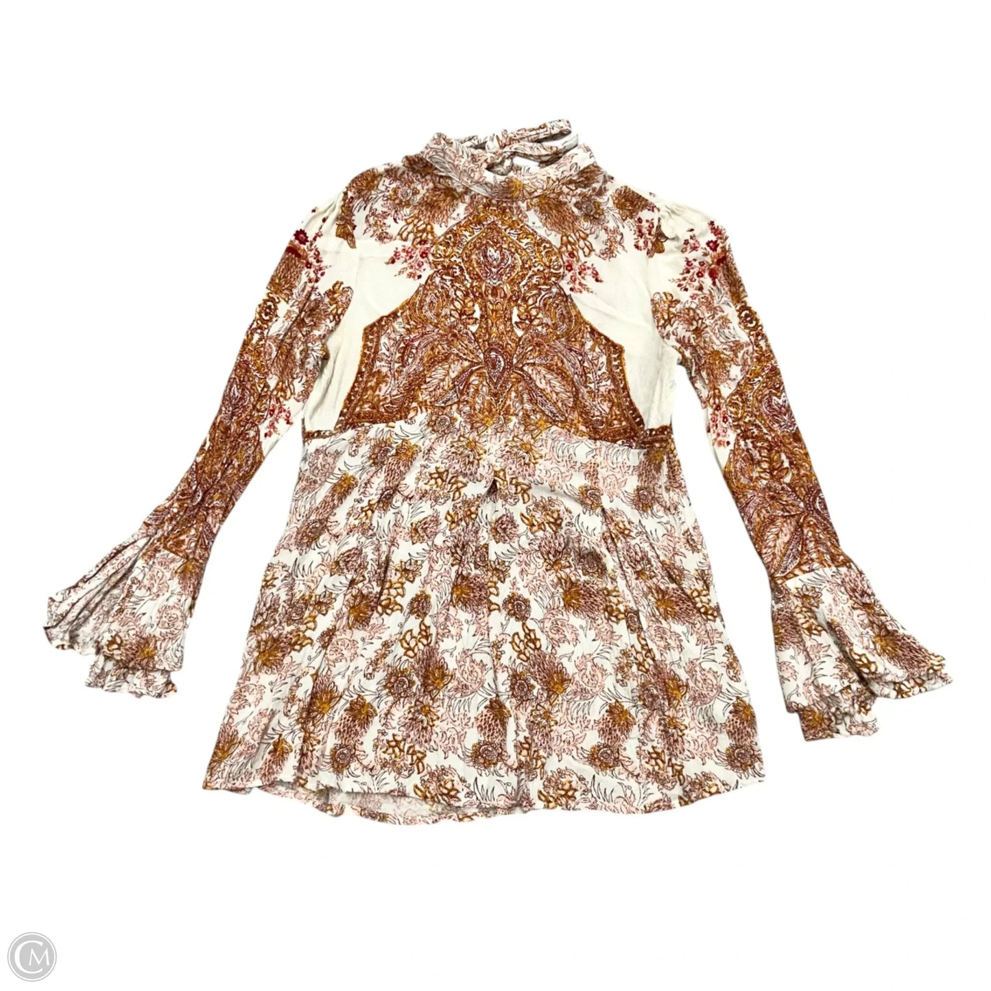 Dress Casual Short By Free People In Orange & White, Size: Xs