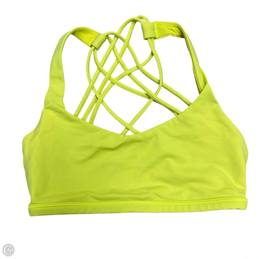 Athletic Bra By Lululemon In Yellow, Size: Xs