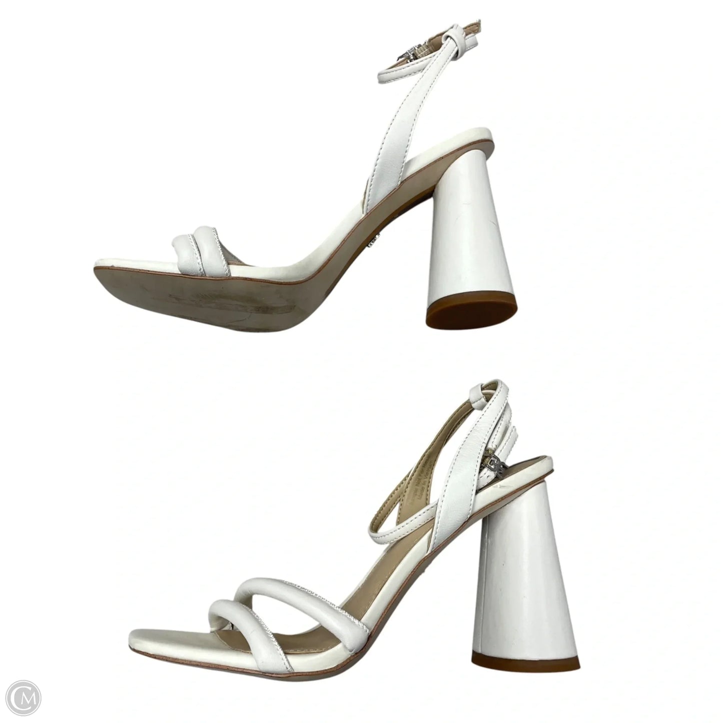 Sandals Heels Block By Sam Edelman In Ivory, Size: 6