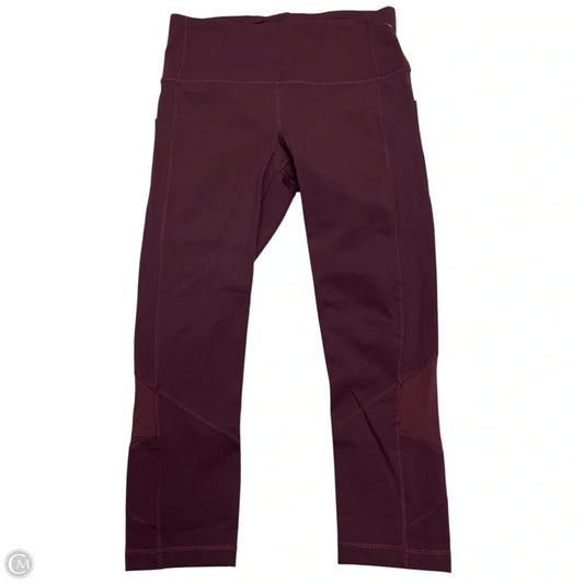 Athletic Leggings By Lululemon In Maroon, Size: S