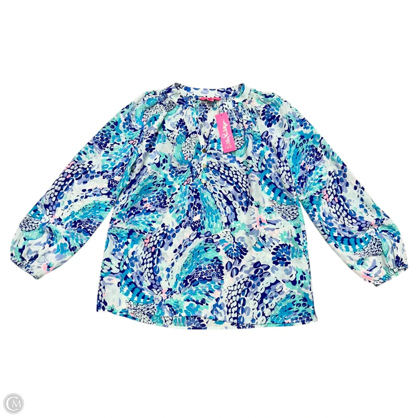 Blouse Designer By Lilly Pulitzer In Blue, Size: M