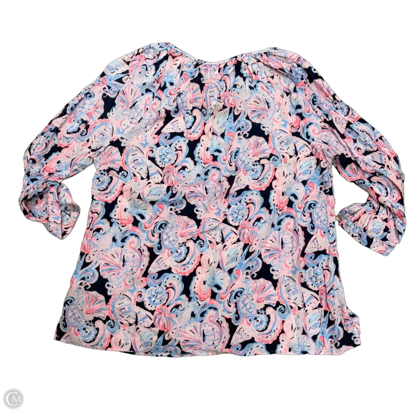 Top Long Sleeve Designer By Lilly Pulitzer In Blue & Purple, Size: M