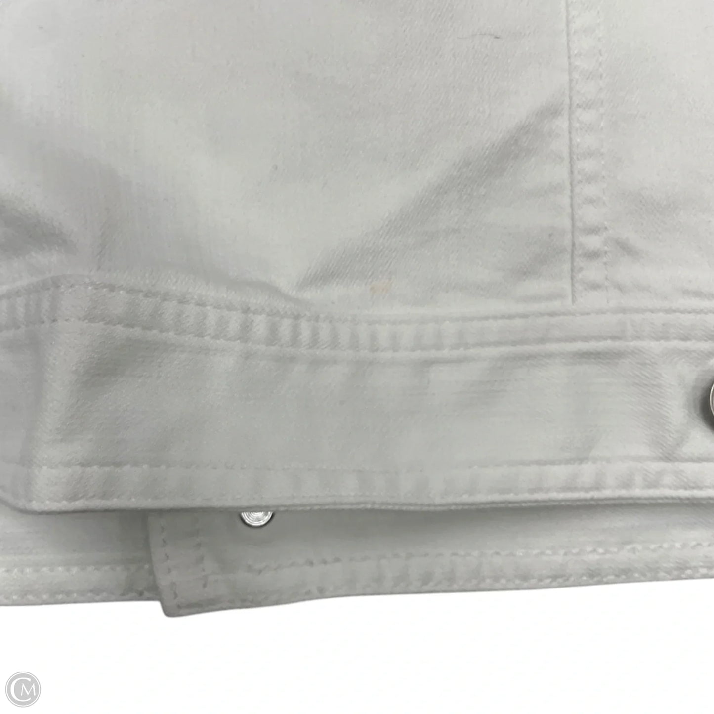 Jacket Denim By Talbots In White Denim, Size: Mp