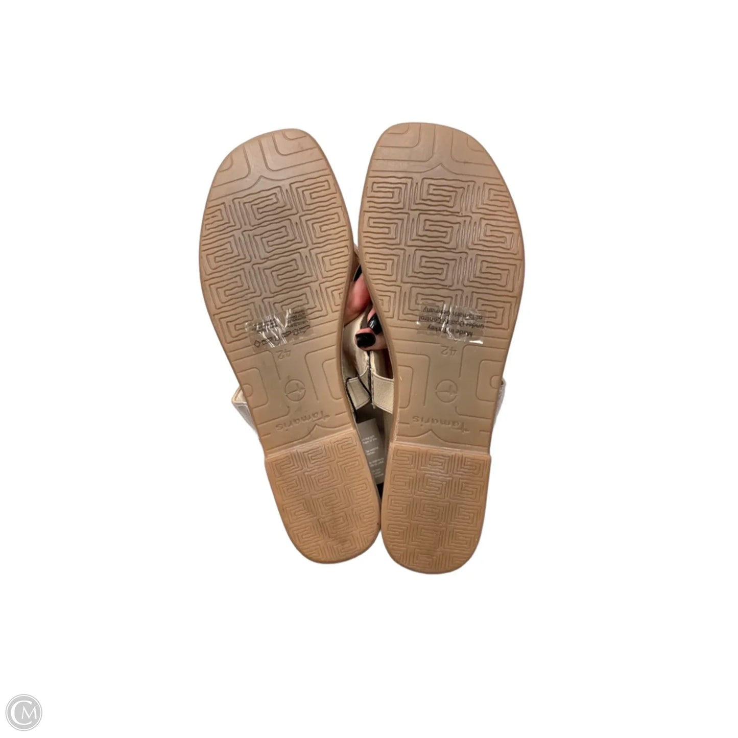Sandals Flats By Tamaris In Silver, Size: 11.5