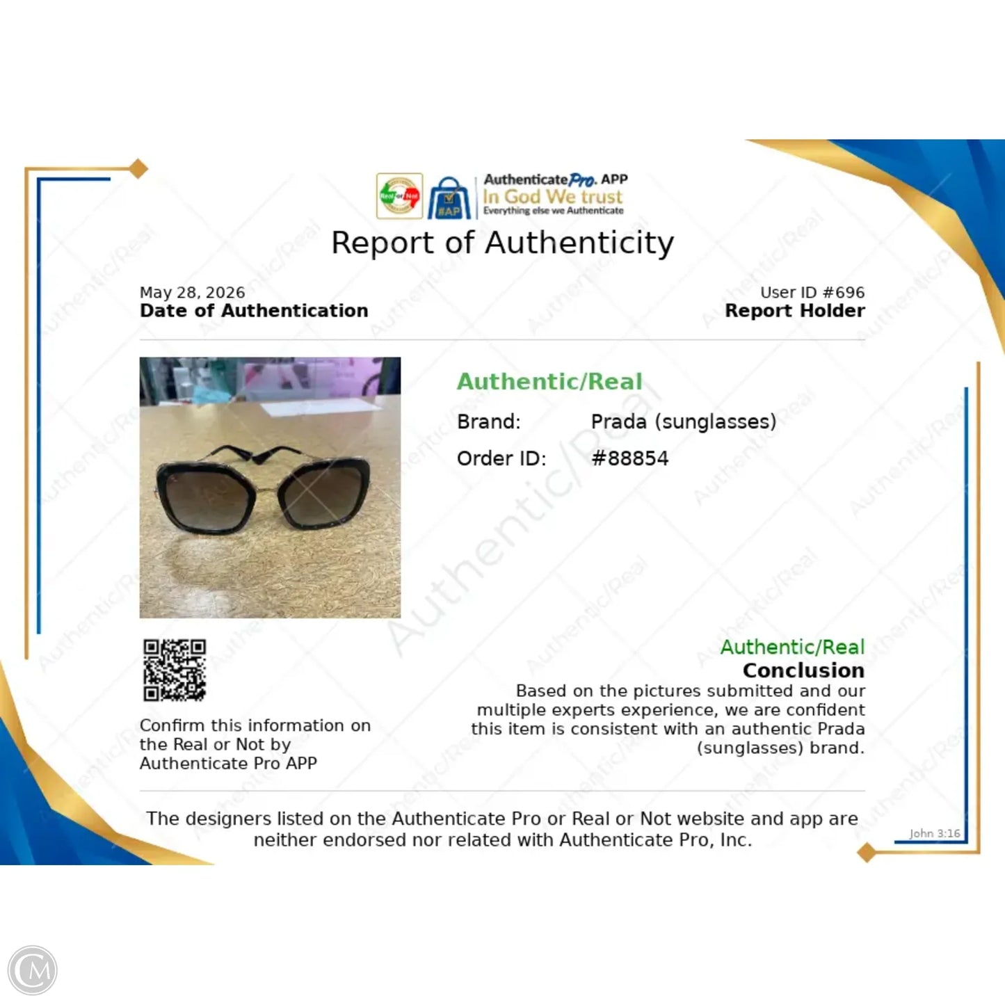 Sunglasses Luxury Designer By Prada