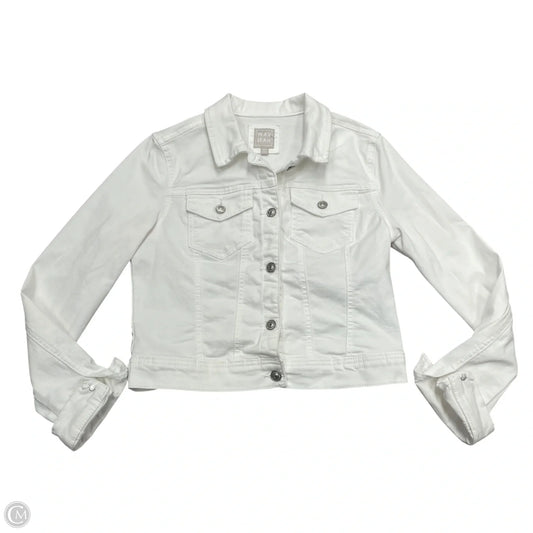 Jacket Denim By Wax Jean In White Denim, Size: M
