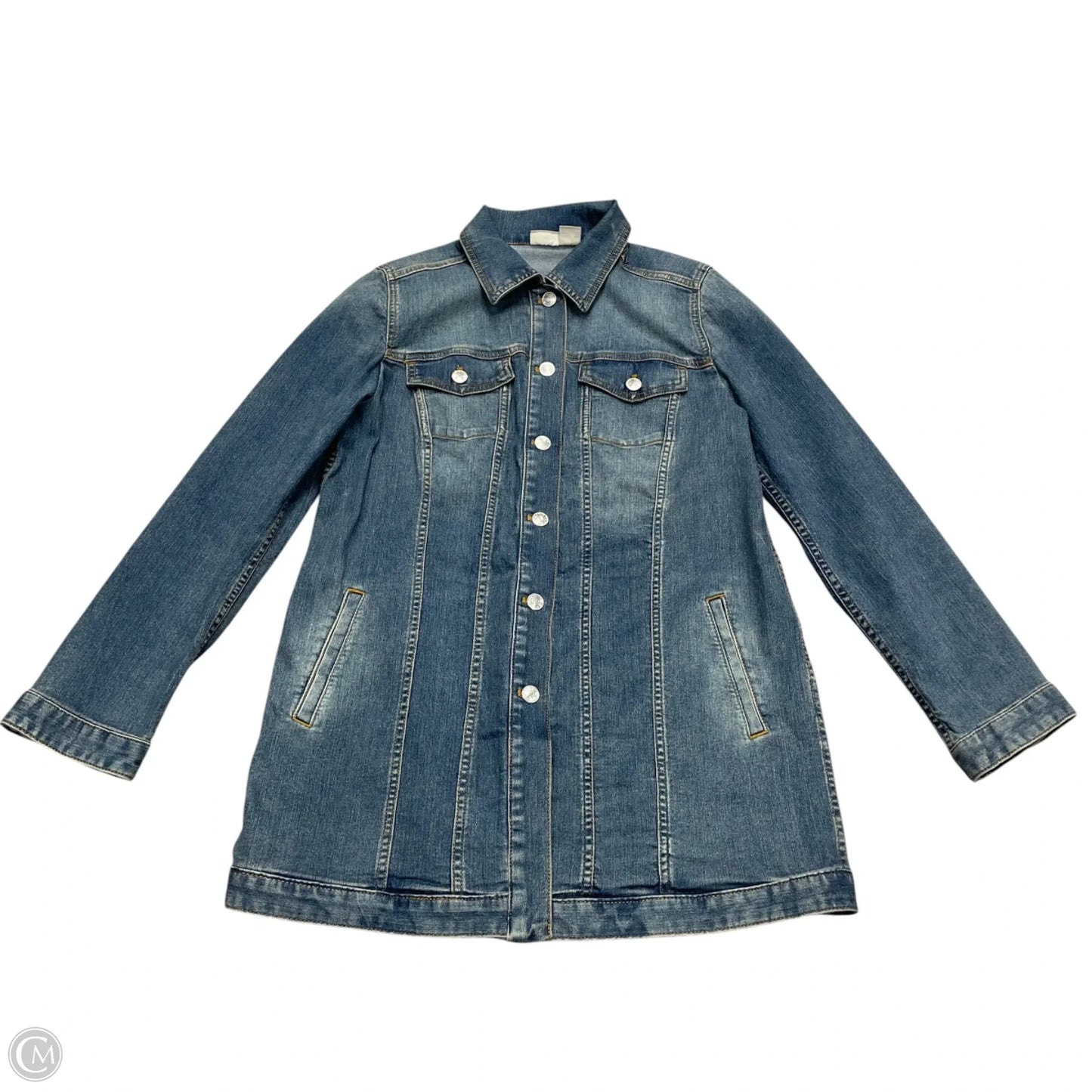 Jacket Denim By Chicos In Blue Denim, Size: M