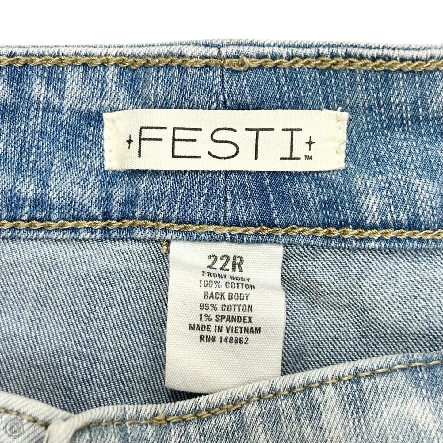 Jeans Wide Leg By Festi In Blue Denim, Size: 22