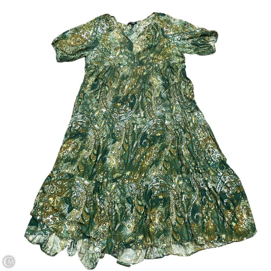Dress Casual Maxi By Cmc In Green & Tan, Size: 4x