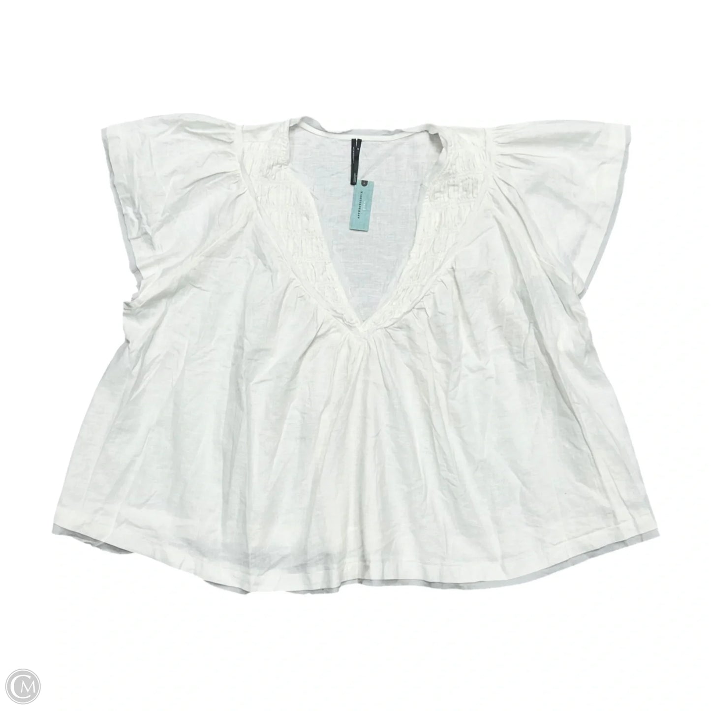 Top Short Sleeve By Anthropologie In Ivory, Size: 3x